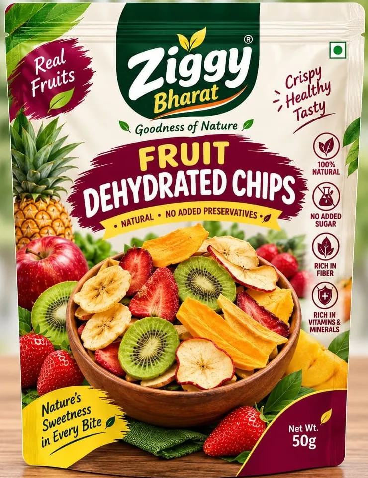 Ziggy Bharat Fruit Dehydrated Chips 50 g pouch