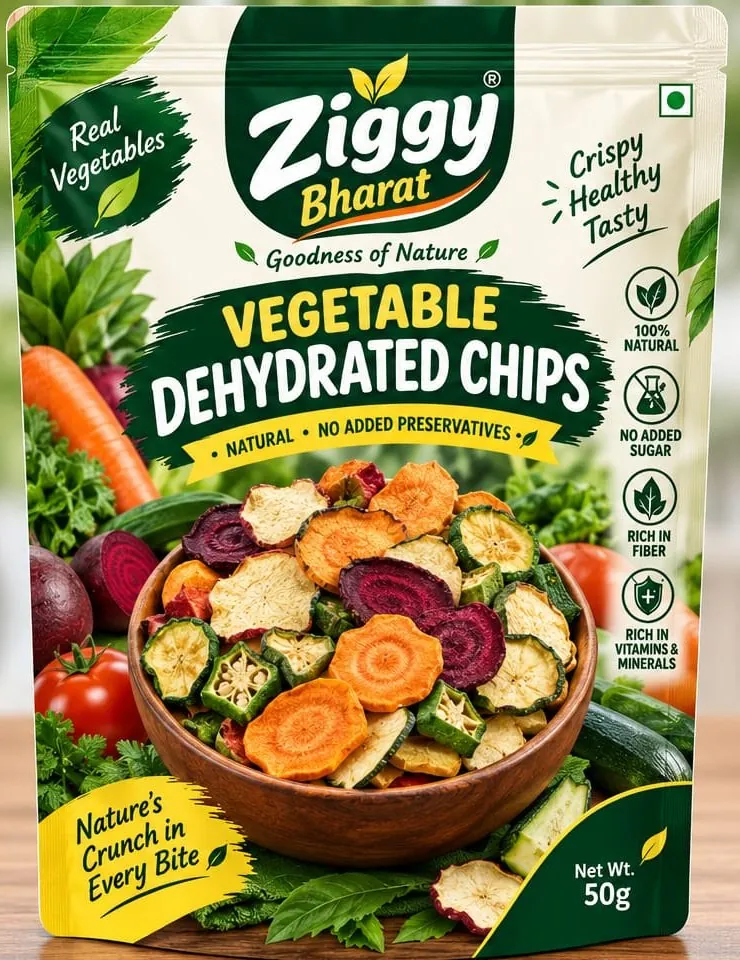 Ziggy Bharat Vegetable Dehydrated Chips 50 g pouch